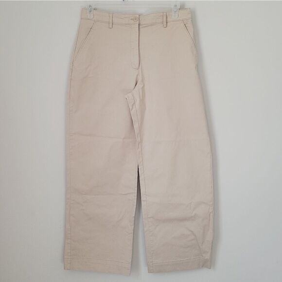 Abercrombie & Fitch Wide Leg High Rise Khaki Pants Size 31/12 - Picture 1 of 7